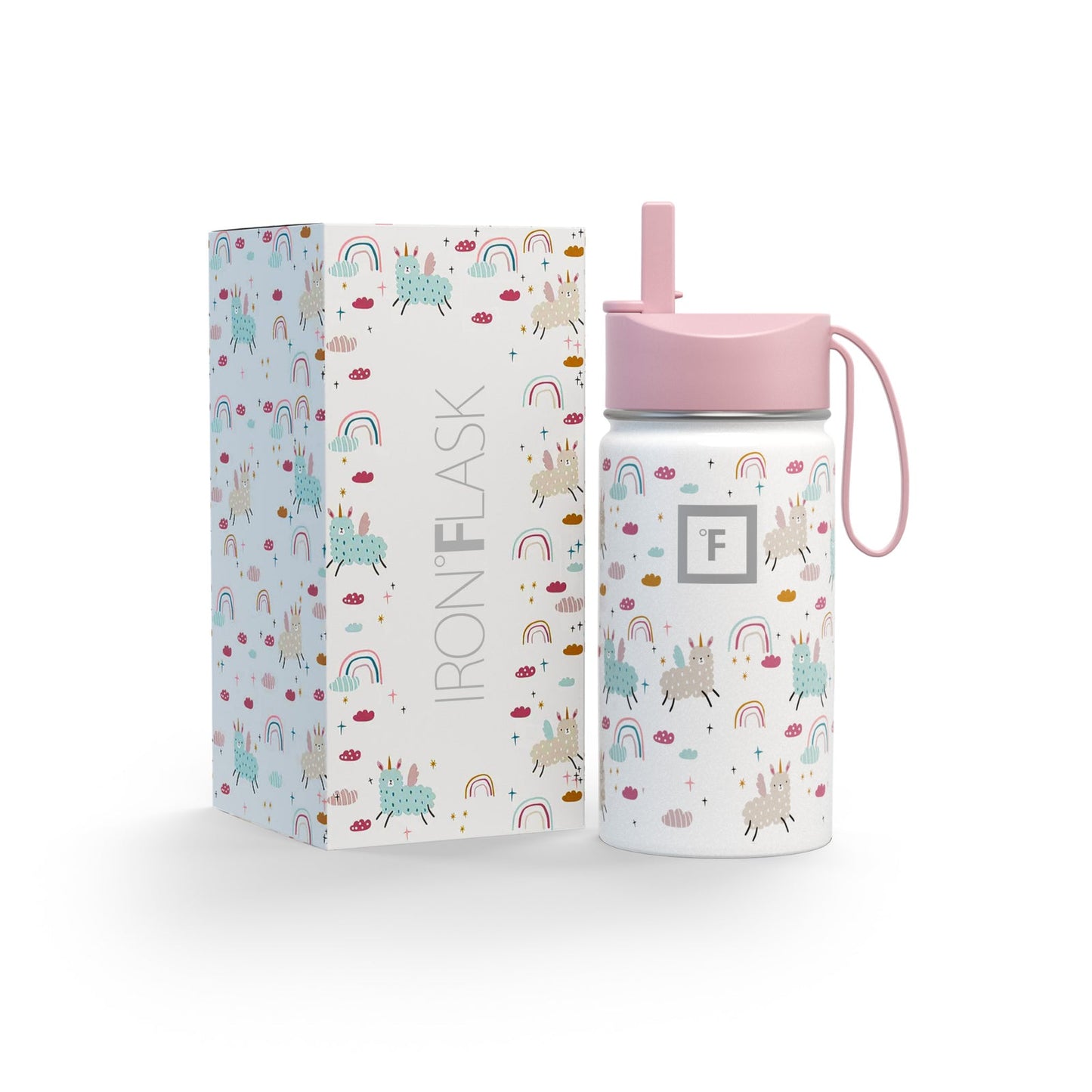 kids-water-bottle-y7 KC14ozBOXLOOK_LlamaRainbows.jpg